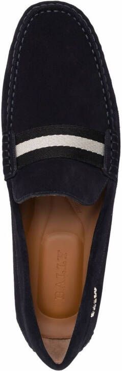 Bally Pearce Leather Drivers In Navy wide foot morphology Blue