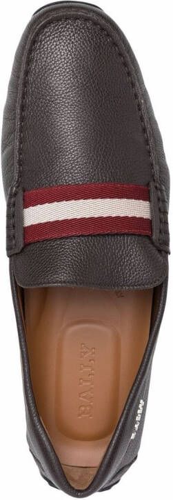 Bally striped-detail leather loafers Brown
