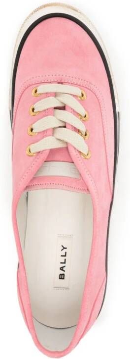 Bally striped-edge lace-up sneakers Pink