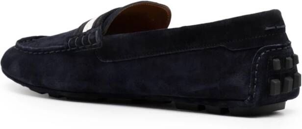 Bally striped-edge suede loafers Blue