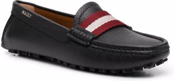 Bally striped slip-on loafers Black