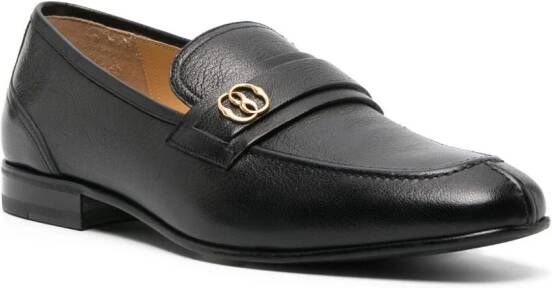 Bally Suisse logo-plaque leather loafers Black