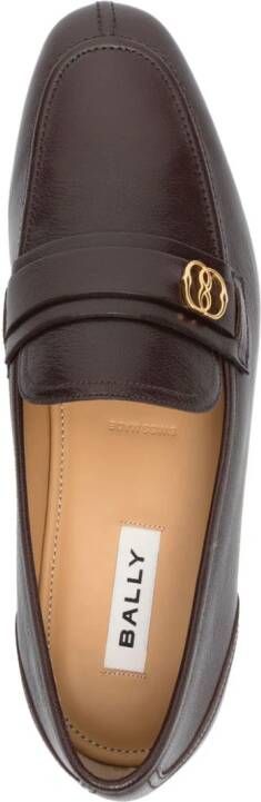 Bally Suisse logo-plaque leather loafers Brown