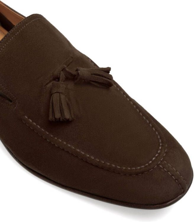 Bally Suisse tassel-detail suede loafers Brown