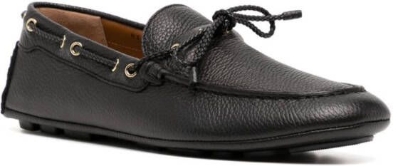 Bally tie-fastening leather loafers Black