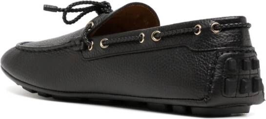 Bally tie-fastening leather loafers Black