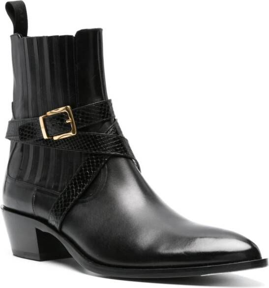 Bally Vegas 45mm wraparound-strap leather boots Black