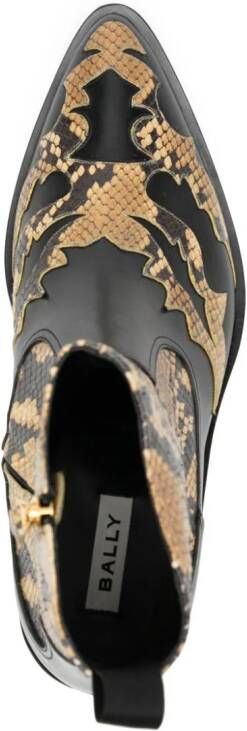 Bally Vegas python-print boots Black
