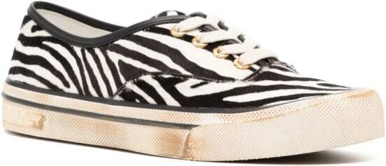 Bally zebra-print lace-up sneakers Black