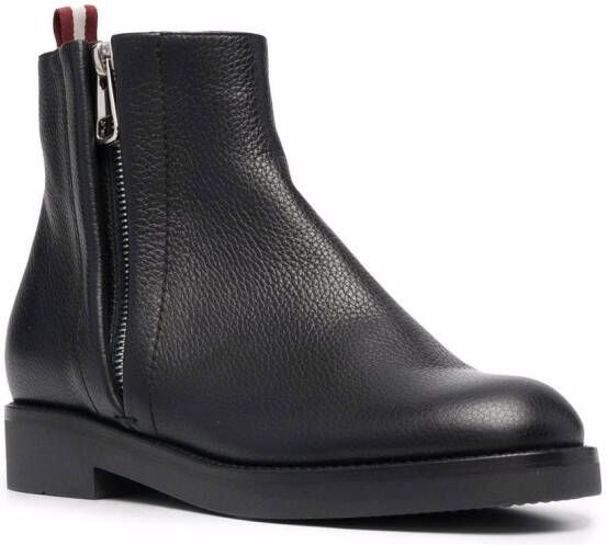 Bally zip-up leather boots Black