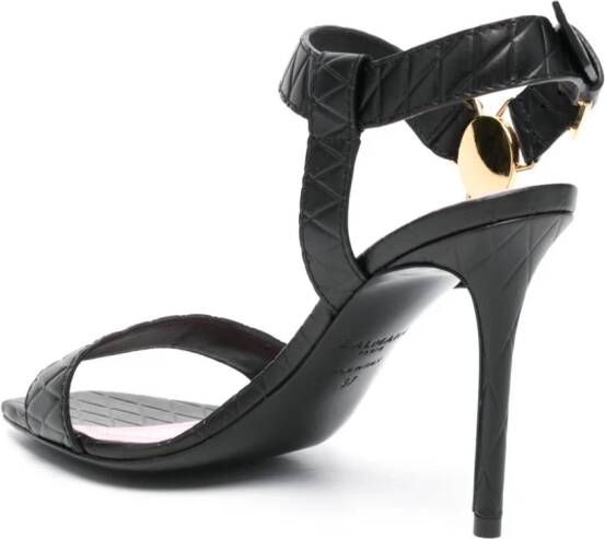 Balmain 100mm leather sandals Black