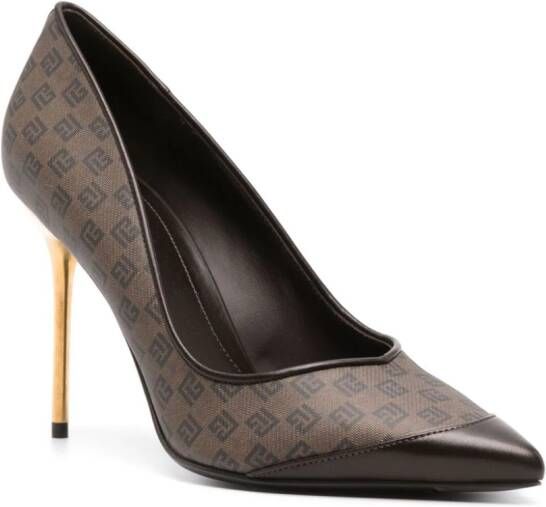 Balmain 100mm monogrammed pumps Brown