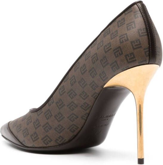 Balmain 100mm monogrammed pumps Brown