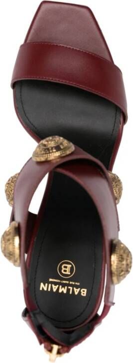 Balmain Alma 95mm leather sandals Red