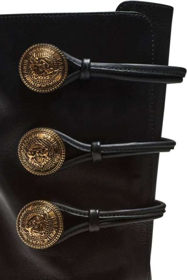 Balmain Alma button-detailed ankle boots Black