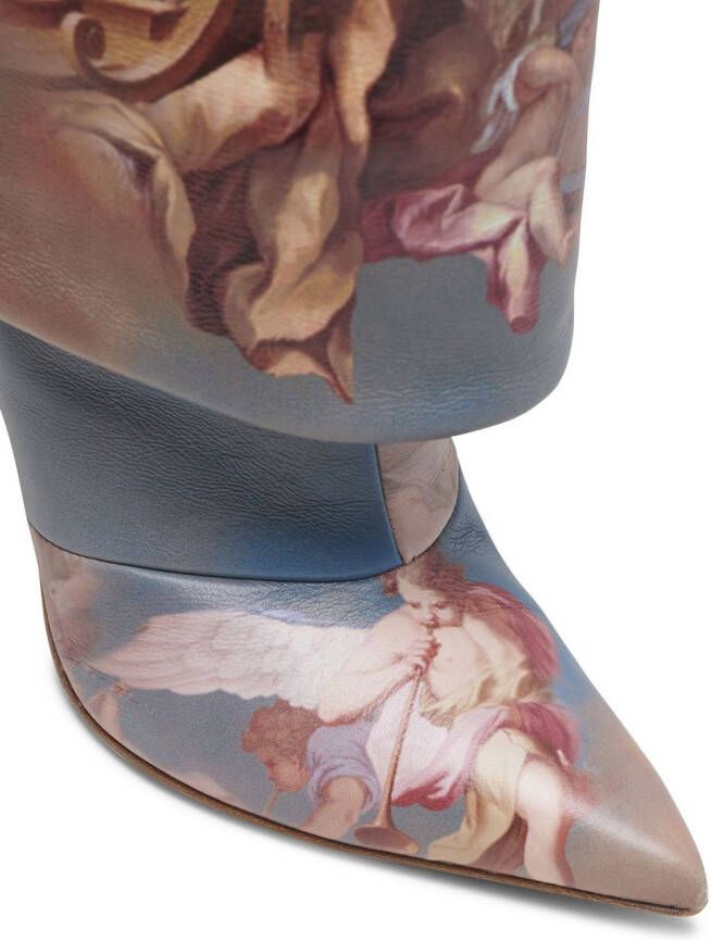 Balmain Ariel sky-print boots Blue