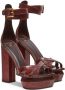 Balmain Ava 140mm leather platform sandals Red - Thumbnail 2