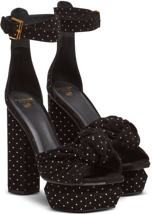 Balmain Ava crystal-embellished sandals Black
