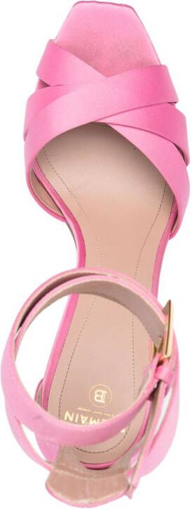 Balmain Ava satin 140mm platform sandals Pink