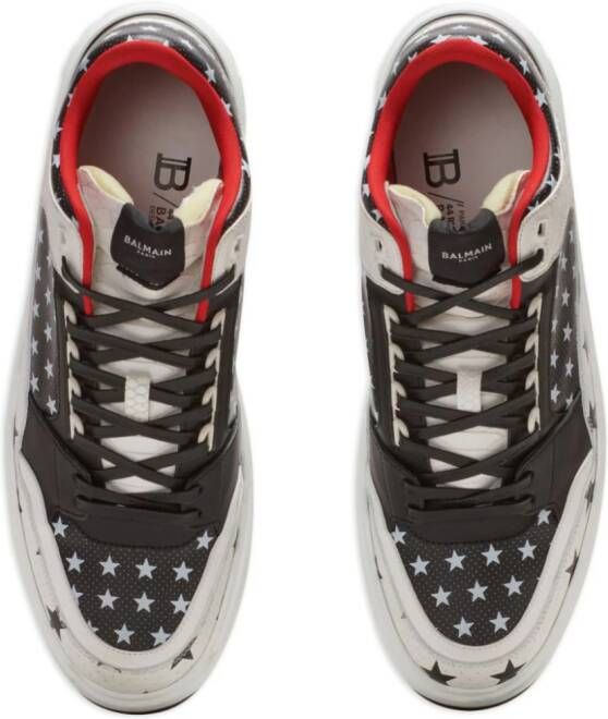 Balmain B-Court mid-top leather sneakers Black