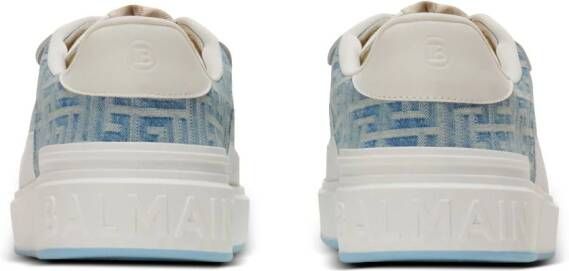 Balmain B-Court monogram denim sneakers Blue