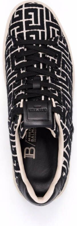 Balmain B-Court monogram-pattern sneakers Neutrals