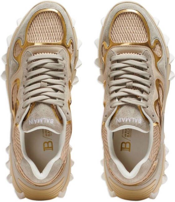 Balmain B-East panelled sneakers Gold