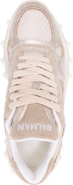 Balmain B-East panelled sneakers Neutrals