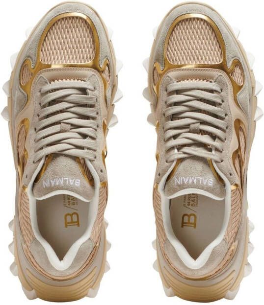 Balmain B-East panelled sneakers Neutrals
