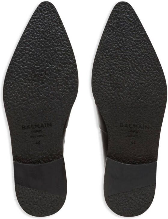 Balmain Ben logo-lettering loafers Black