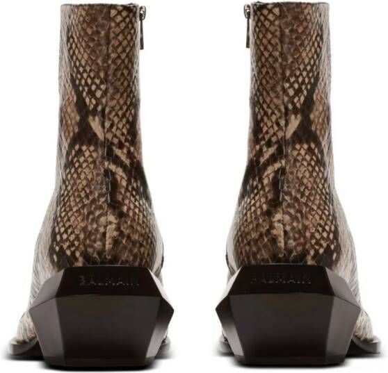 Balmain Billy snakeskin-effect leather boots Brown