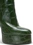 Balmain Brune croco-embossed ankle boots Green - Thumbnail 5