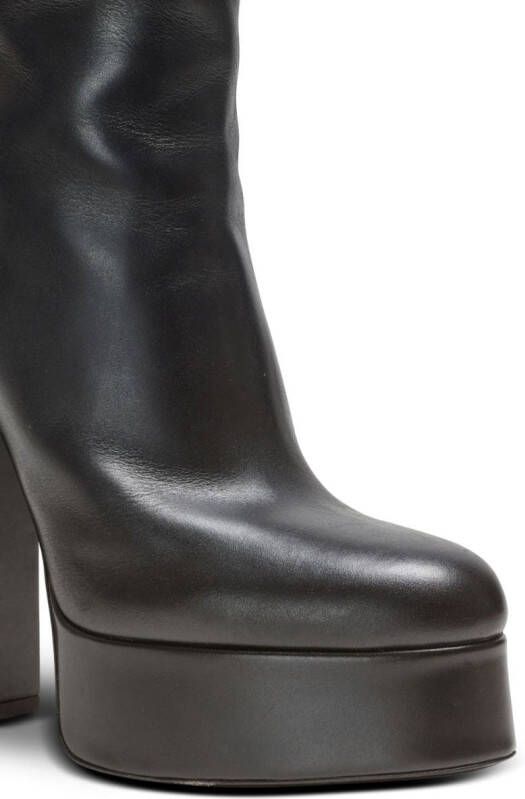 Balmain Brune 135mm knee-high leather boots Black