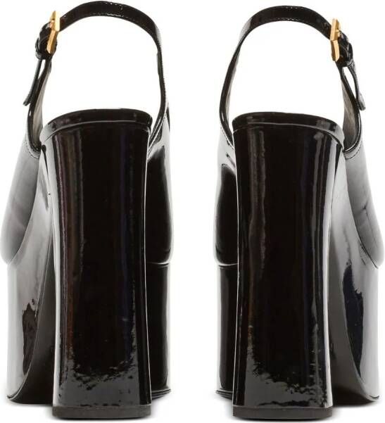 Balmain Cam 140mm patent-leather sandals Black