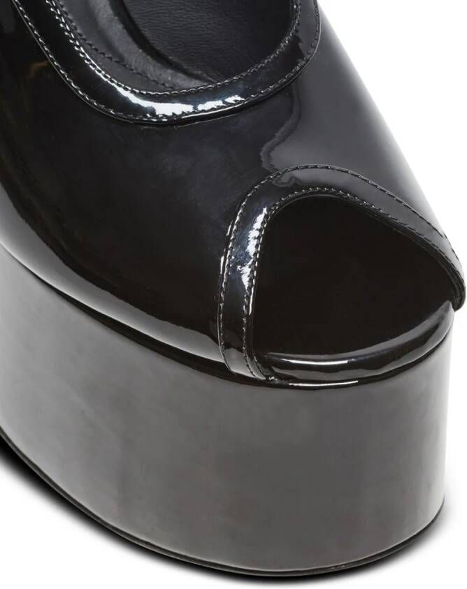 Balmain Cam 140mm patent-leather sandals Black