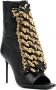 Balmain chain-embellished open-toe booties Black - Thumbnail 2