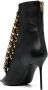 Balmain chain-embellished open-toe booties Black - Thumbnail 3