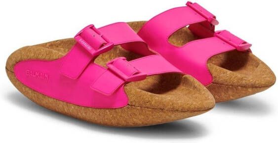 Balmain chunky-sole buckled slides Pink