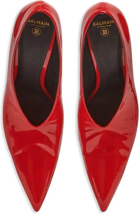 Balmain Clara 95mm patent pumps Red