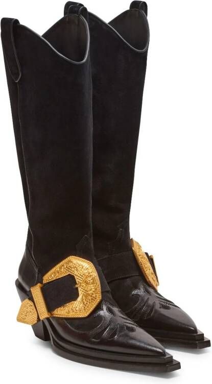 Balmain Dan buckle-embellished cowboy boots Black