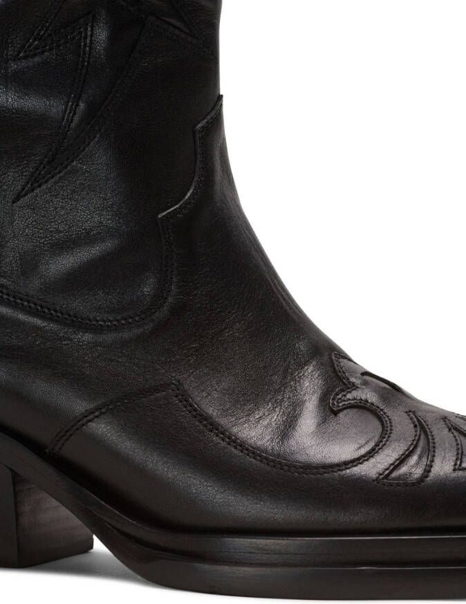 Balmain Dan Patchwork 65mm Western boots Black