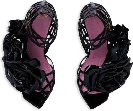 Balmain Eden 95mm leather sandals Black
