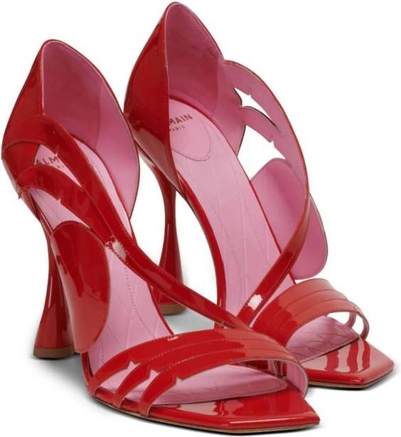 Balmain Eden 95mm patent leather sandals Red