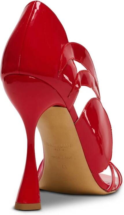 Balmain Eden 95mm patent leather sandals Red