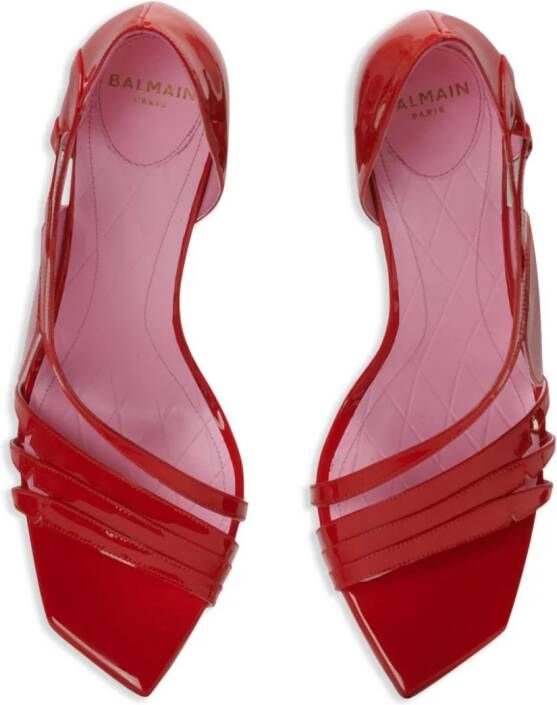 Balmain Eden 95mm patent leather sandals Red