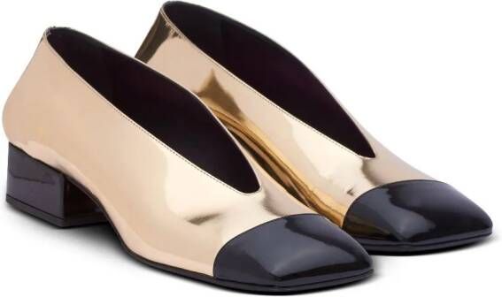 Balmain Eden patent leather pumps Gold