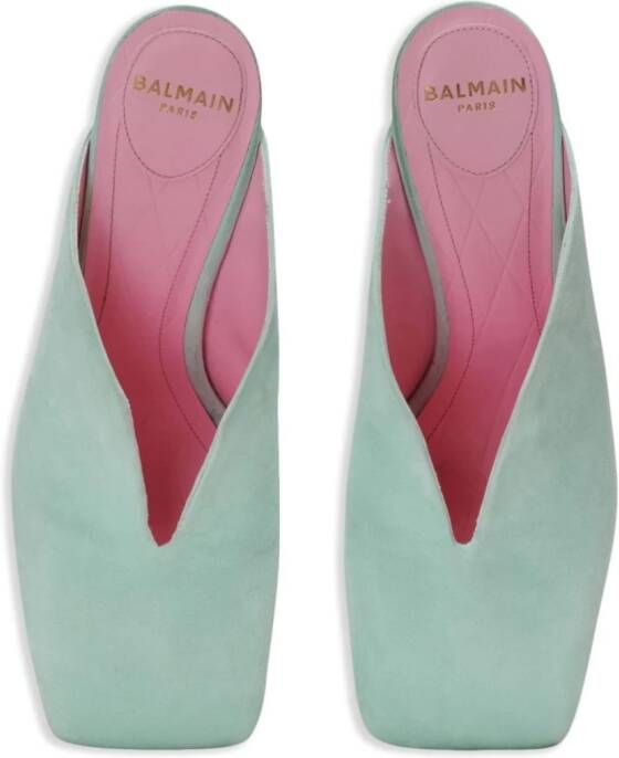 Balmain Eden suede mules Blue