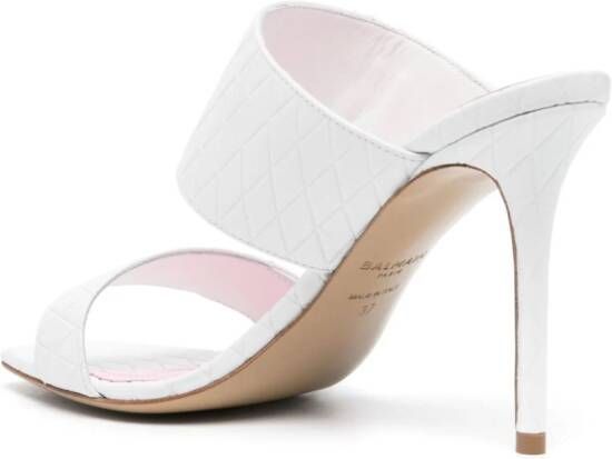 Balmain Eva 100mm leather sandals White