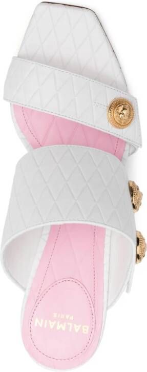 Balmain Eva 100mm leather sandals White