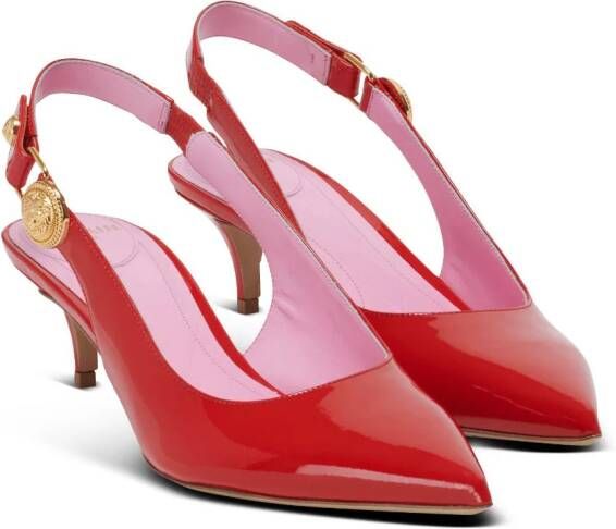 Balmain Eva patent leather slingback pumps Red